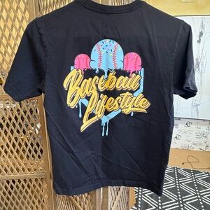 Black Baseball Lifestyle Kids T-Shirt Ice Cream